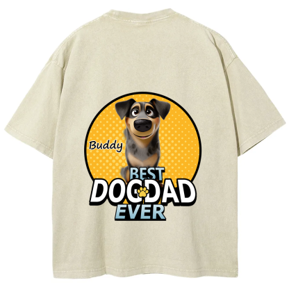Best Dog Mom For Furry Kid - Personalized Custom Unisex Fit Washed T-Shirt wearishow
