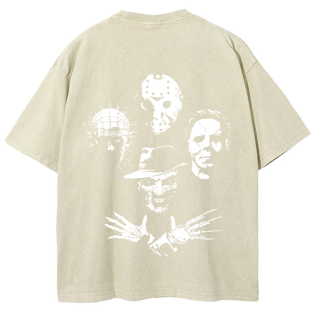 Horror Film t-Shirt Halloween Freddie Jason Hellraiser Grunge Rock Retro Black