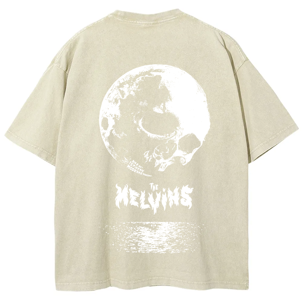 Unisex Washed The Melvins Concert Tour Moon t-Shirt