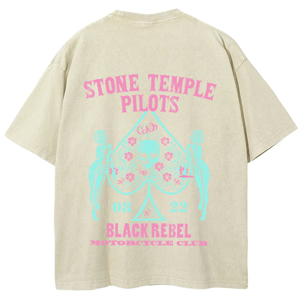 Unisex Washed Stone Temple Pilots Band t-Shirt
