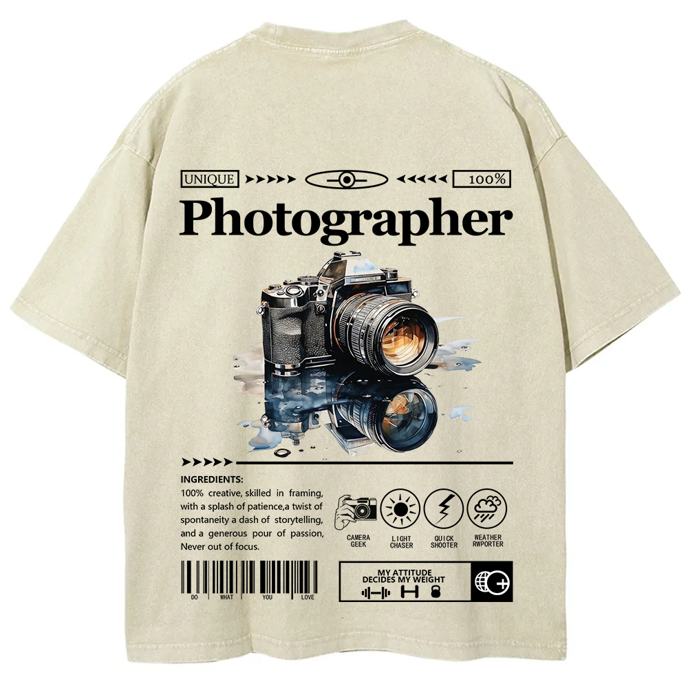Photographer Unisex Fit Washed T-Shirt