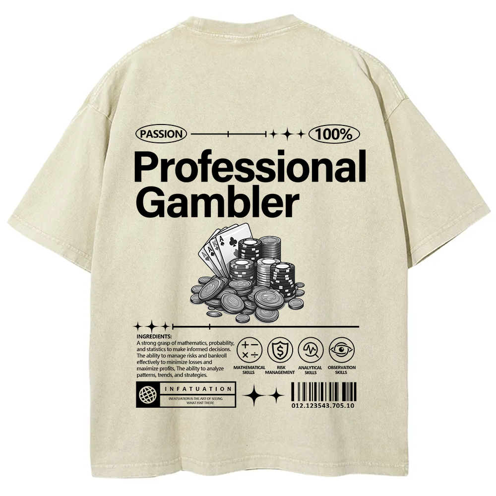 Professional Gambler Unisex Fit Washed T-Shirt
