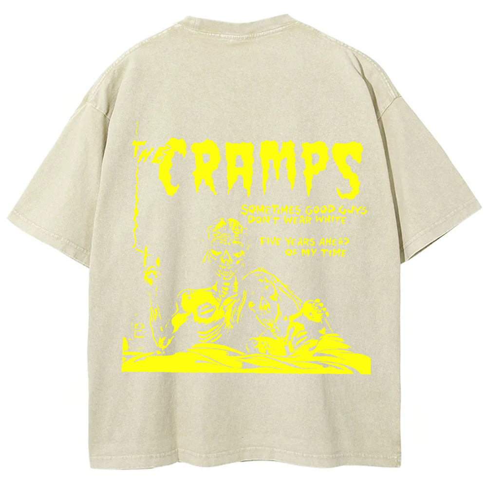 Unisex Vintage Washed The Cramps Rock Band t-Shirt