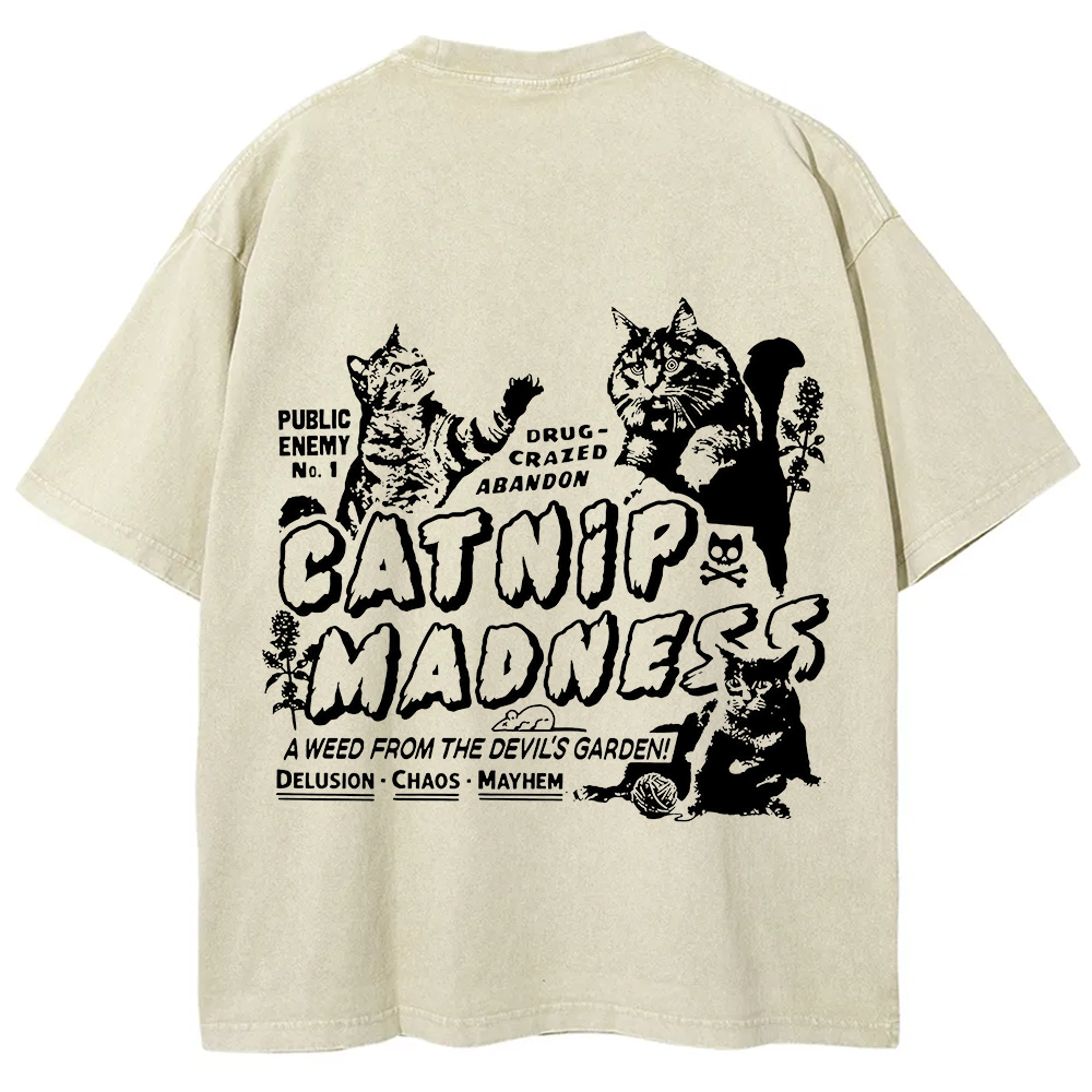 Unisex Vintage Washed catnip madness t-Shirt