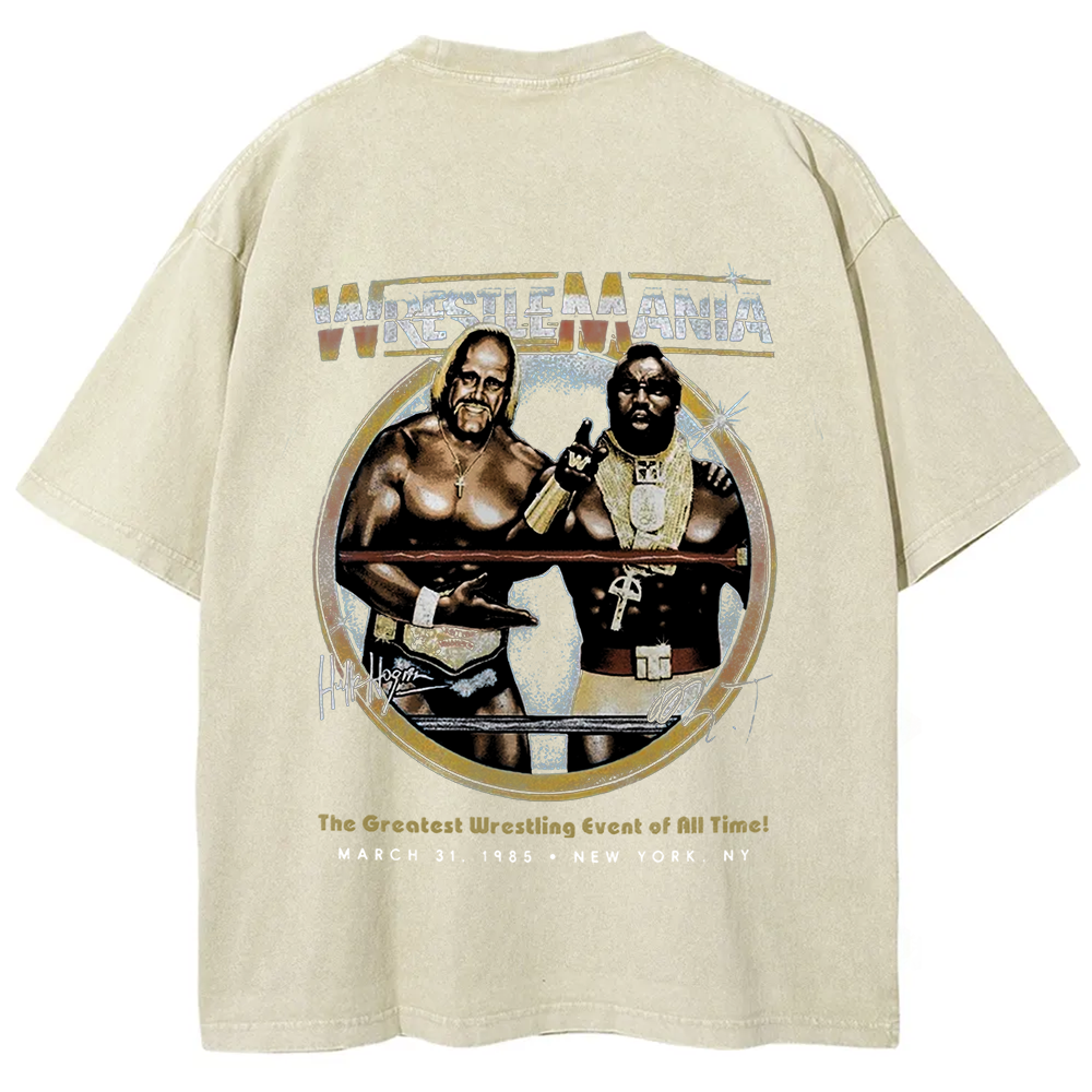 WWE Wrestle Mania - Hulk Hogan vs Mr T Casual Printed t-Shirt