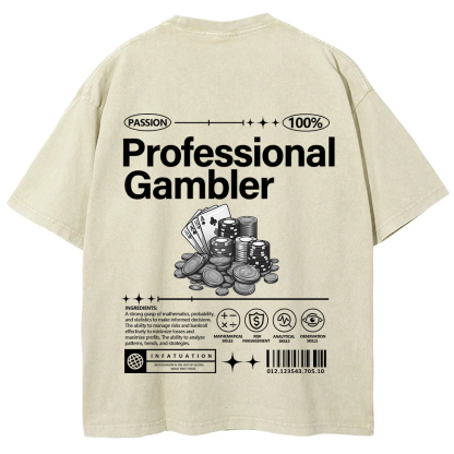 Professional Gambler Unisex Fit Washed T-Shirt