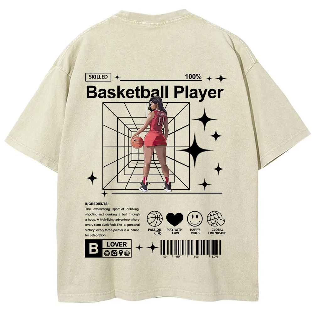 Basketball Player Unisex Fit Washed T-Shirt