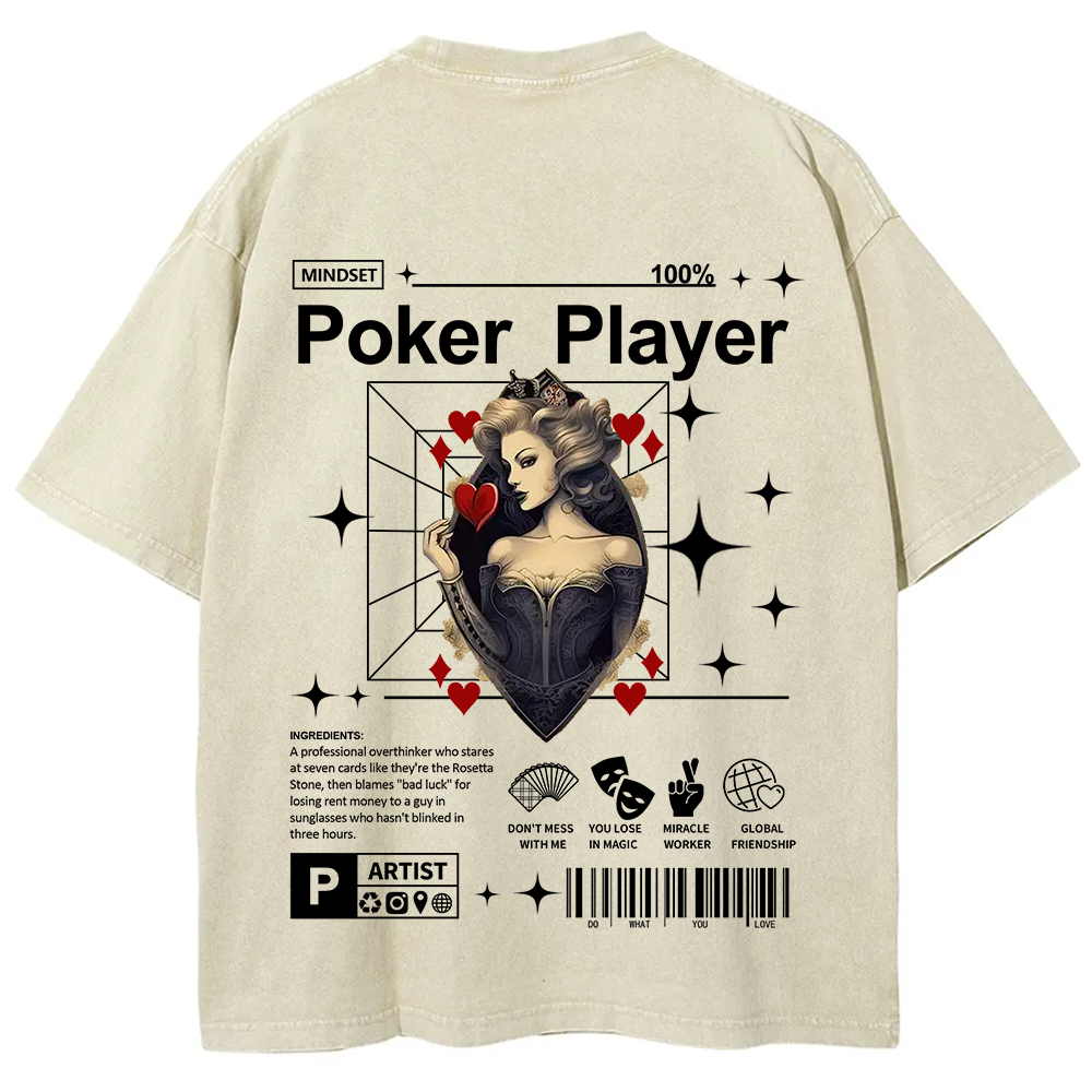 Poker Player Unisex Fit Washed T-Shirt