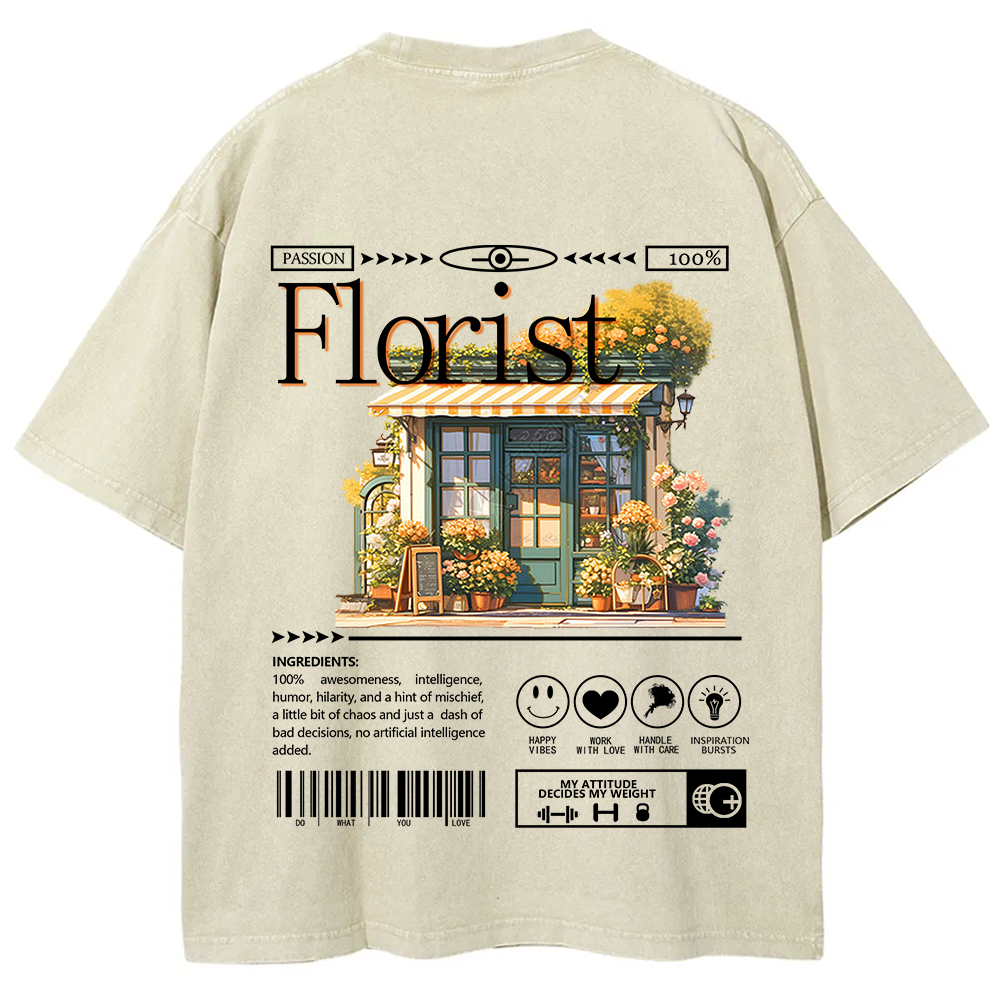 Florist Unisex Fit Washed T-Shirt