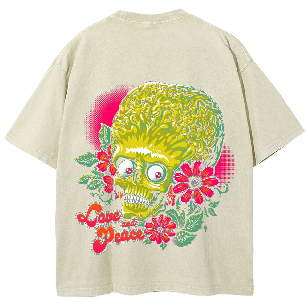 Unisex Vintage Washed  Love and Peace  t-Shirt
