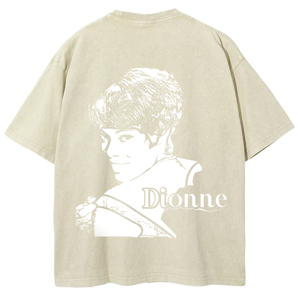 Unisex Vintage Washed  Dionne Warwick Singer  t-Shirt
