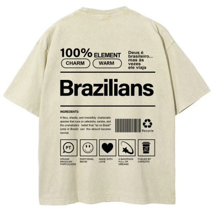 Brazilians Unisex Fit  Washed T-Shirt
