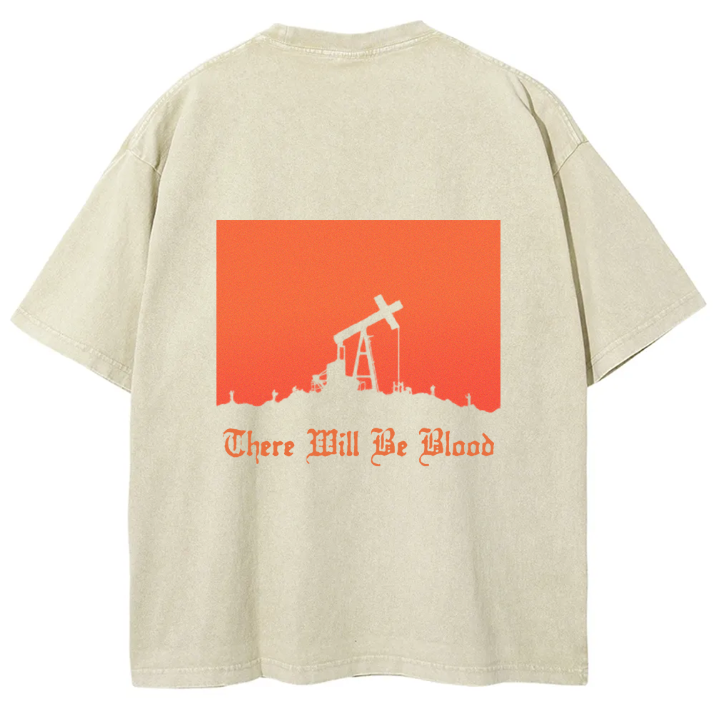 Unisex Vintage Washed  There will be blood， western movie t-Shirt