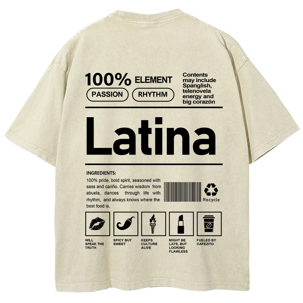 Latina Unisex Fit  Washed T-Shirt