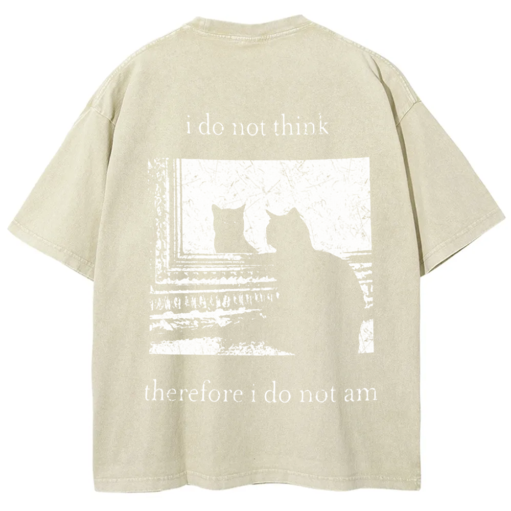 Unisex Vintage I do not think therefor I do not am Funny Cat t-Shirt