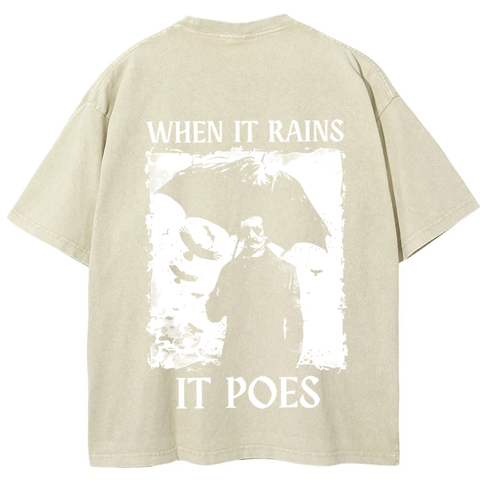 Unisex Vintage Edgar Allan Poe Musicians When It Rains It Pours t-Shirt