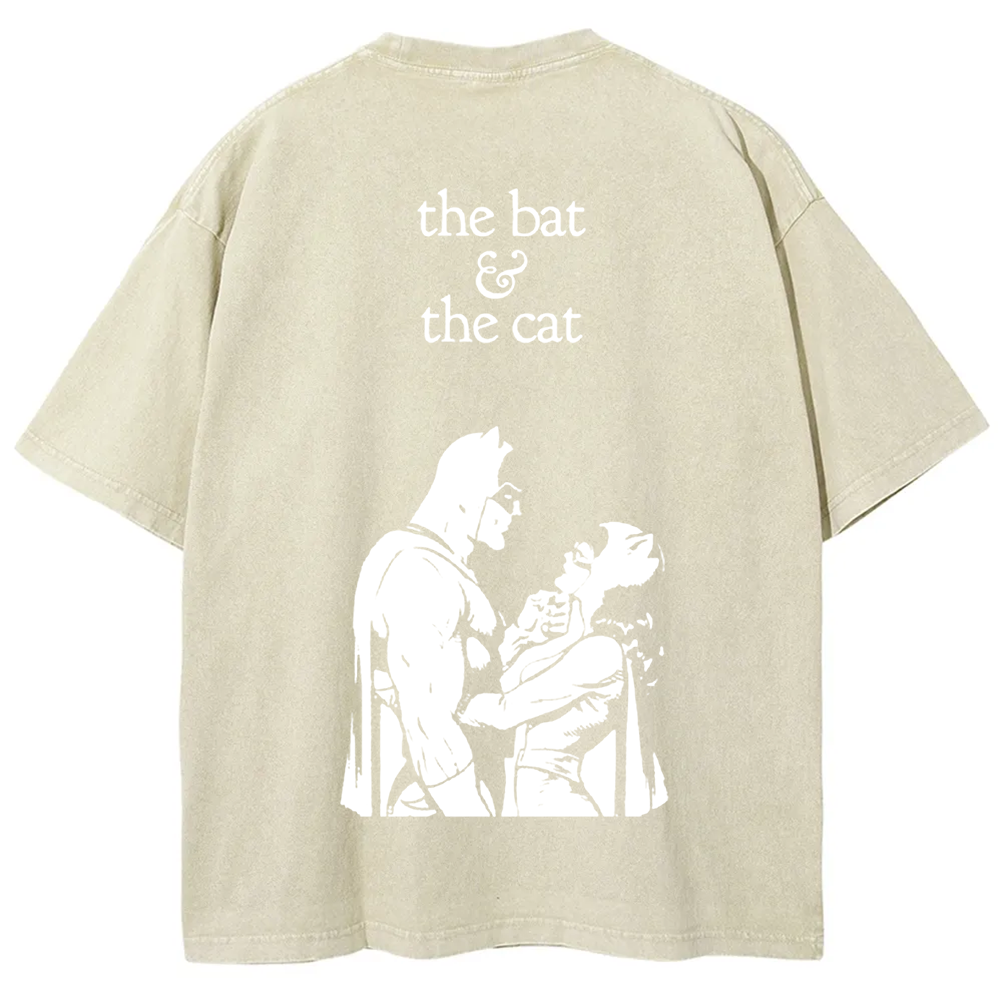 Unisex Vintage  Batman & Cat Woman comic art t-Shirt