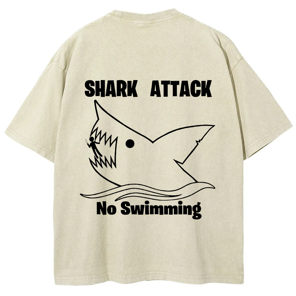 Unisex Vintage Shark Attack funny t-Shirt
