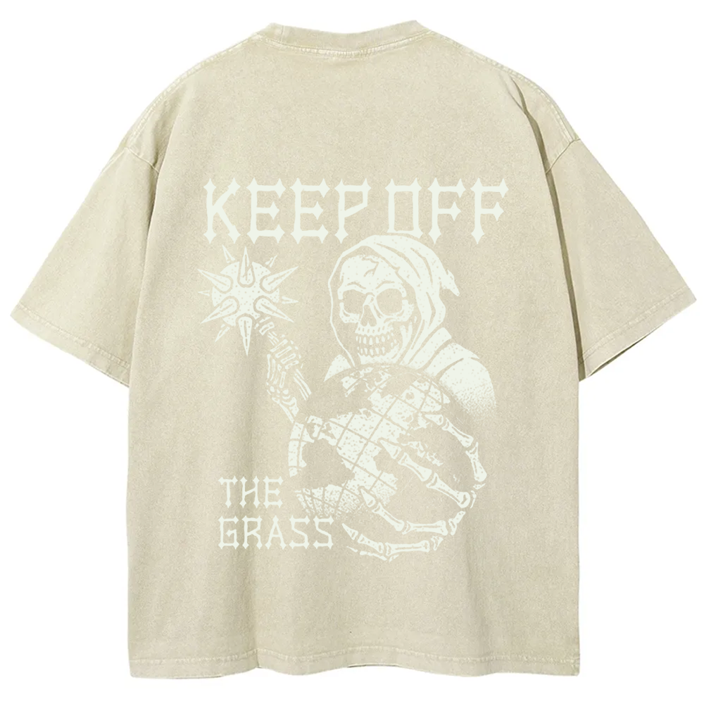 Unisex Vintage Keep Off The Grass Skull t-Shirt