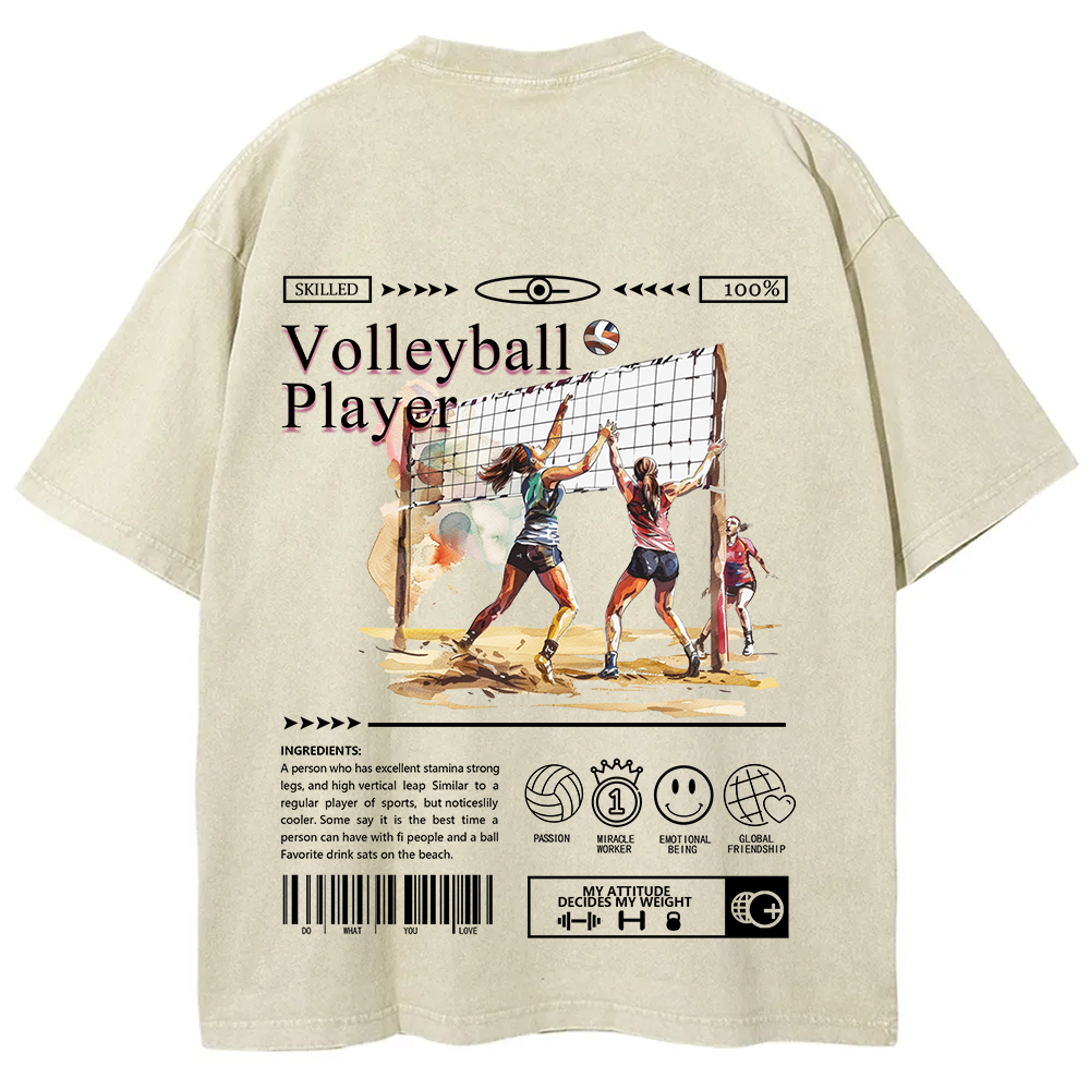 Volleyball Player Unisex Fit Washed T-Shirt