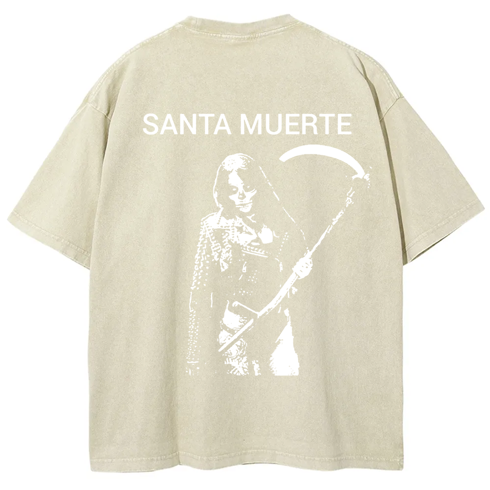 Unisex Vintage Santa Muerte Art Illustration t-Shirt