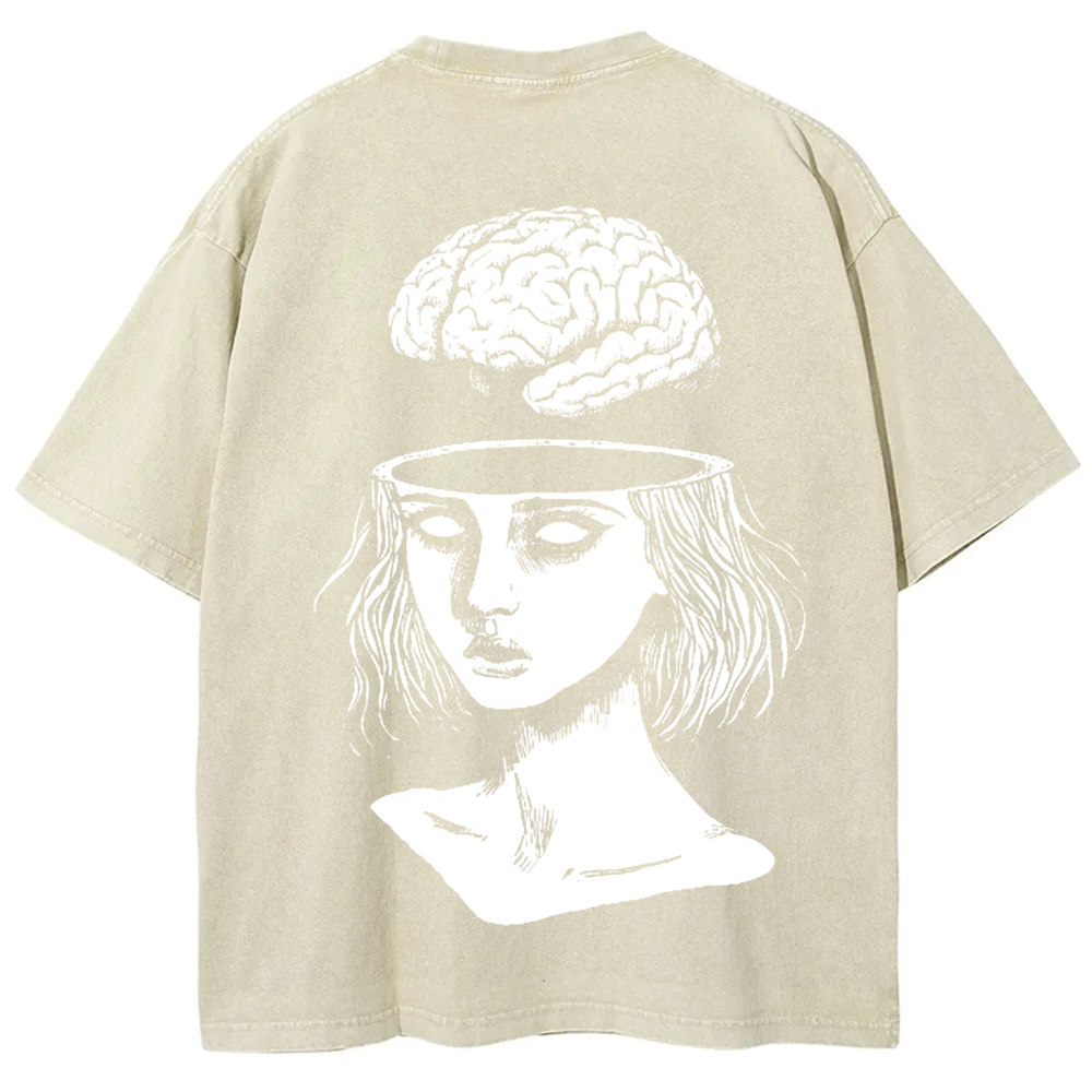 Unisex Vintage  Brain Escape Horror Art  t-Shirt