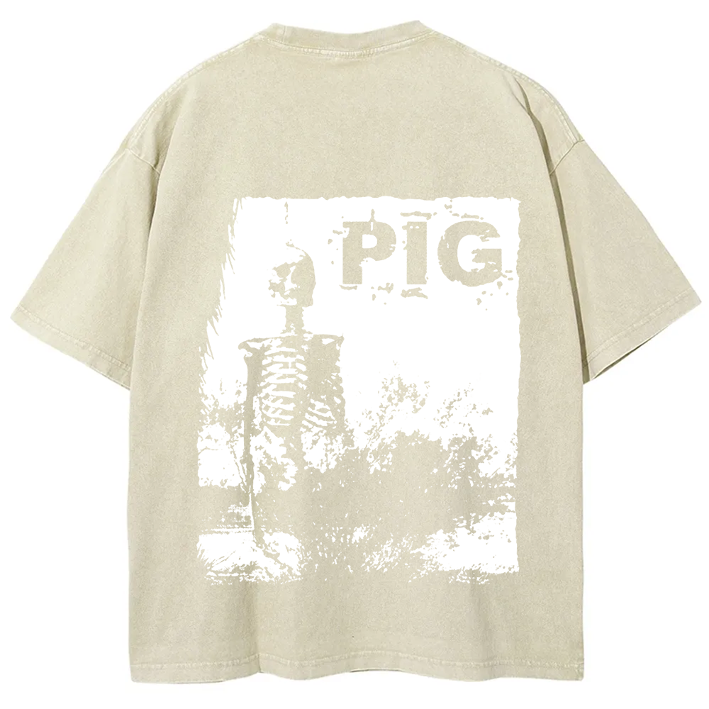 Unisex Vintage Pig Horror Movie t-Shirt