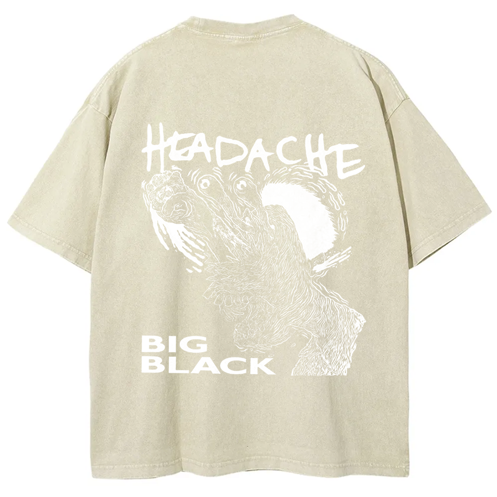 Unisex Vintage  Big Black Headache Song Music t-Shirt