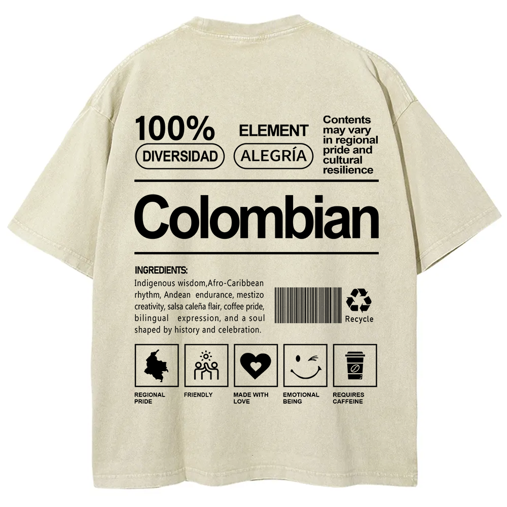 Colombian Unisex Fit  Washed T-Shirt