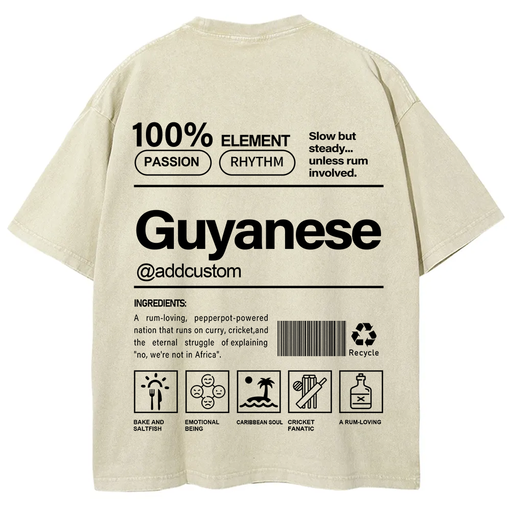 Guyanese Addcustom Unisex Fit  Washed T-Shirt