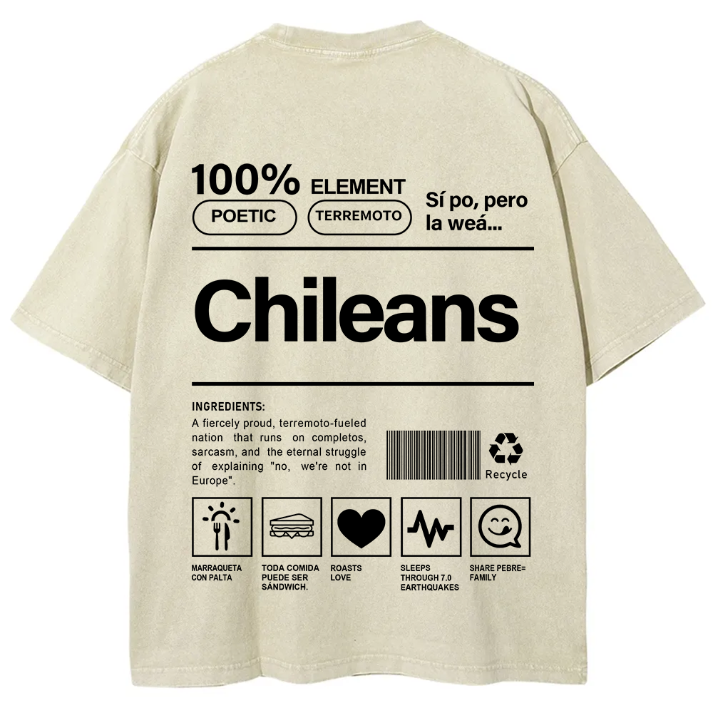 Chileans Unisex Fit  Washed T-Shirt