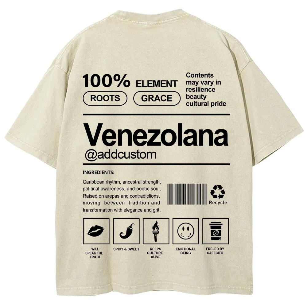 Venezolana Addcustom Unisex Fit  Washed T-Shirt