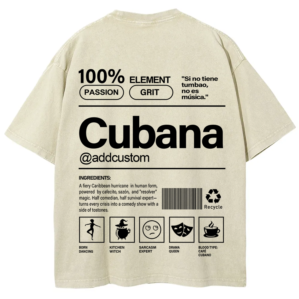 Cubana Addcustom Unisex Fit  Washed T-Shirt