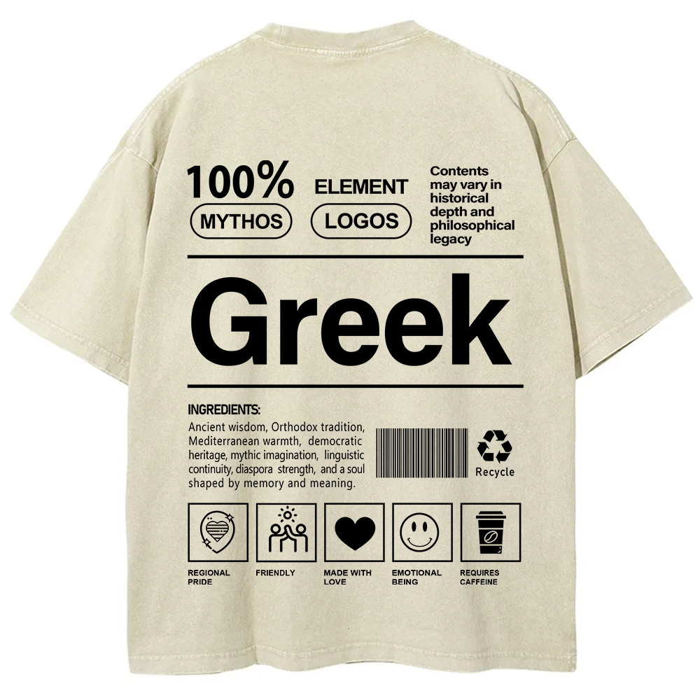 Greek Unisex Fit  Washed T-Shirt