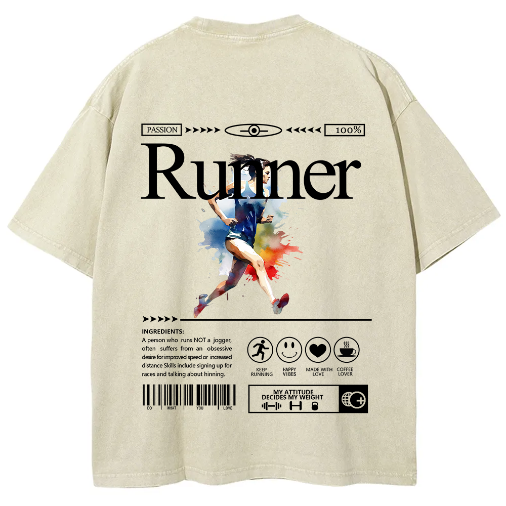Runner Unisex Fit Washed T-Shirt