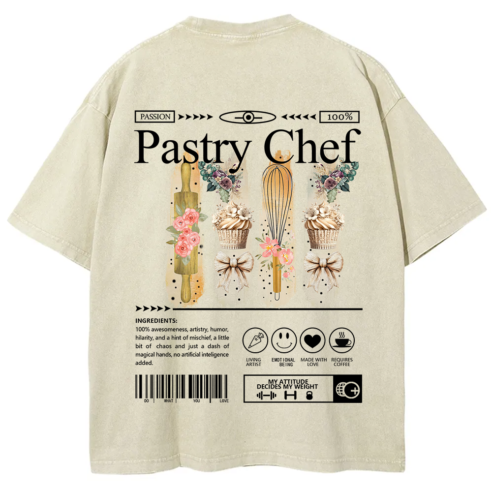 Pastry Chef Unisex Fit Washed T-Shirt
