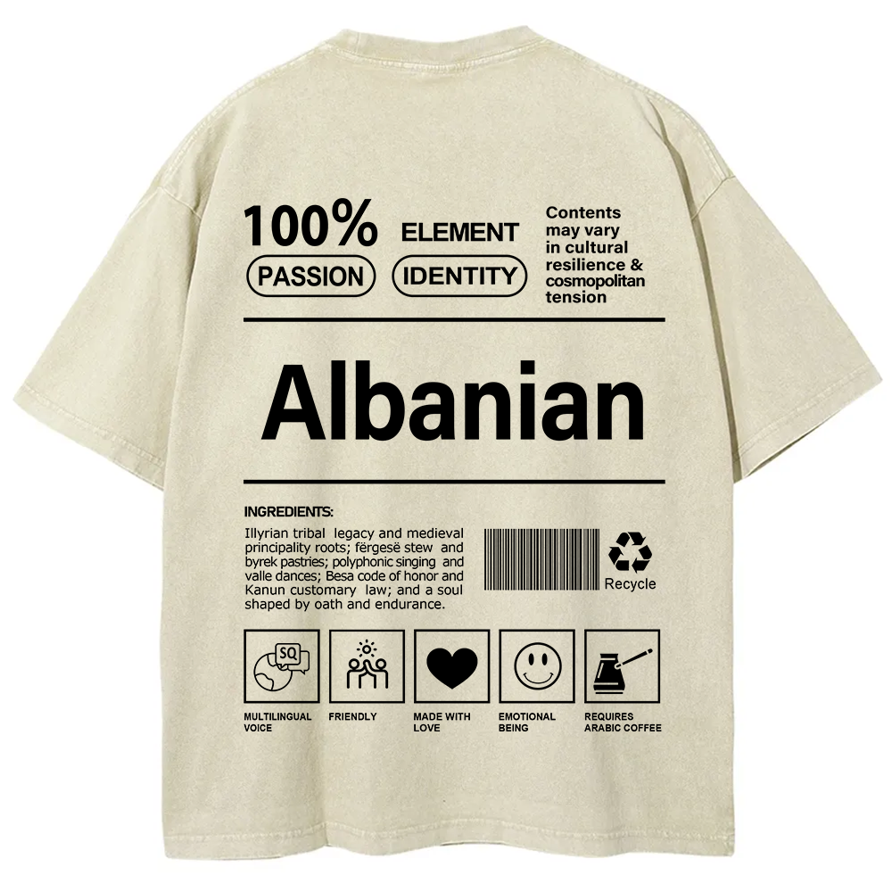 Albanian Unisex Fit  Washed T-Shirt