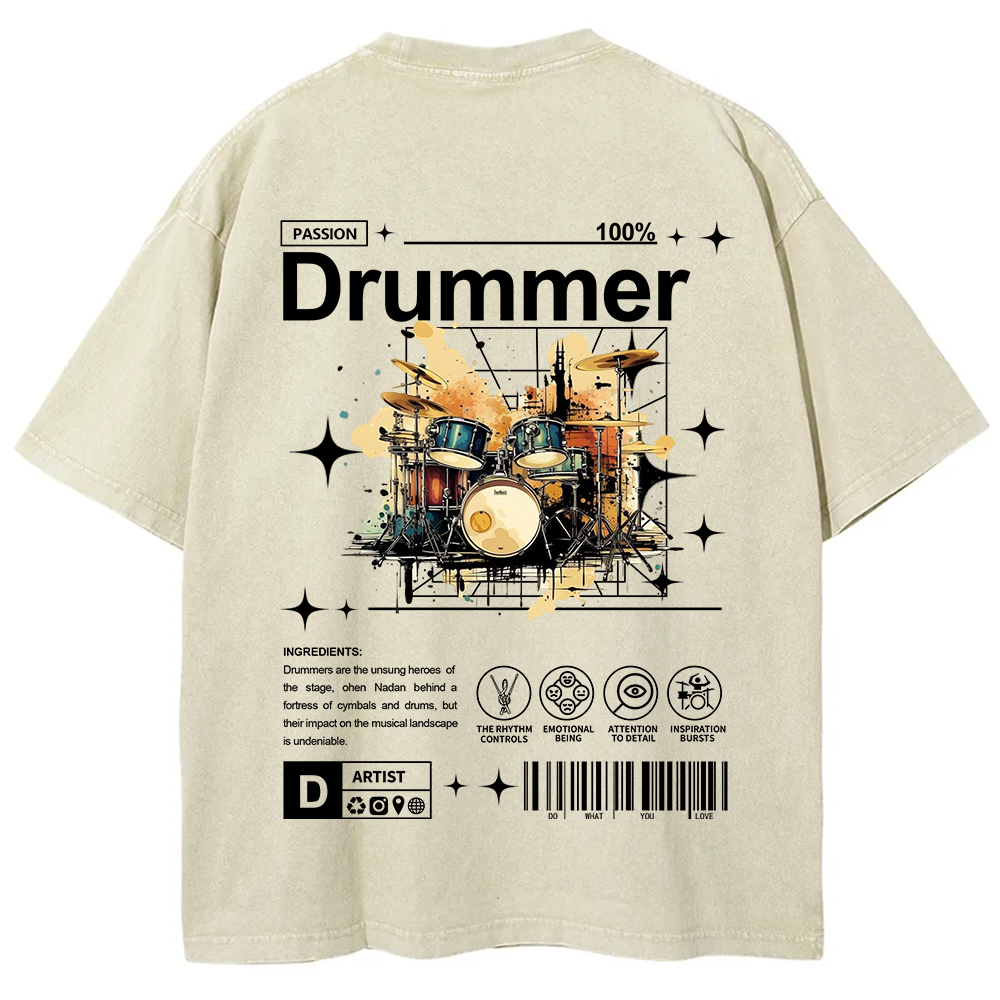 Drummer Unisex Fit Washed T-Shirt
