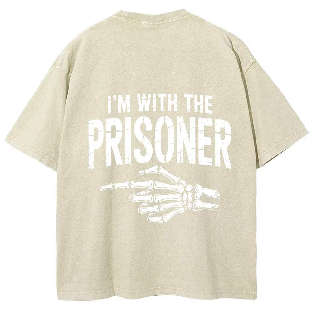 Unisex Vintage I'M With Prisoner Matching Couple Easy Halloween t-Shirt