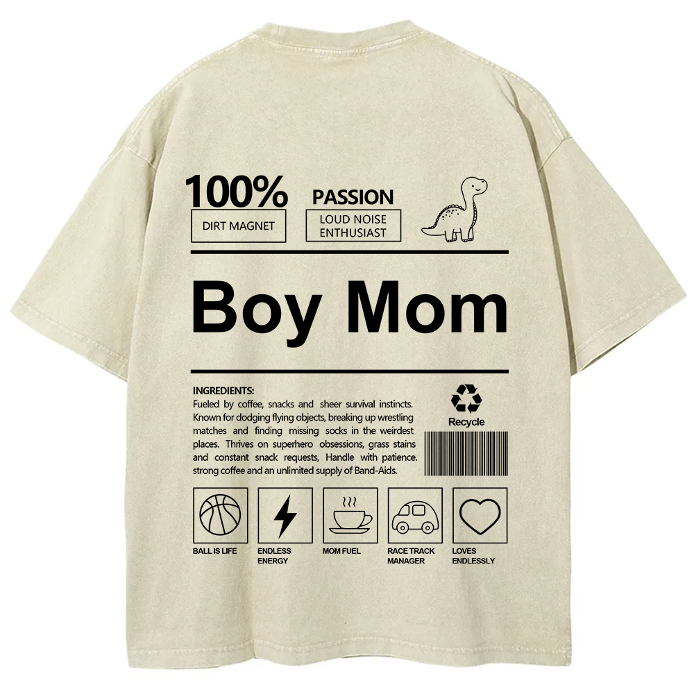 Boy Mom Unisex Fit Washed T-Shirt