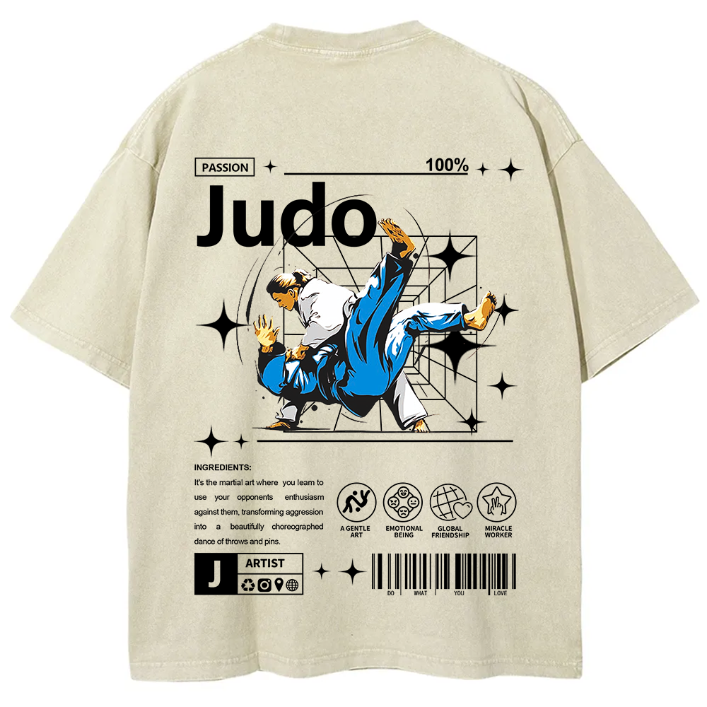 Judo Unisex Fit Washed T-Shirt