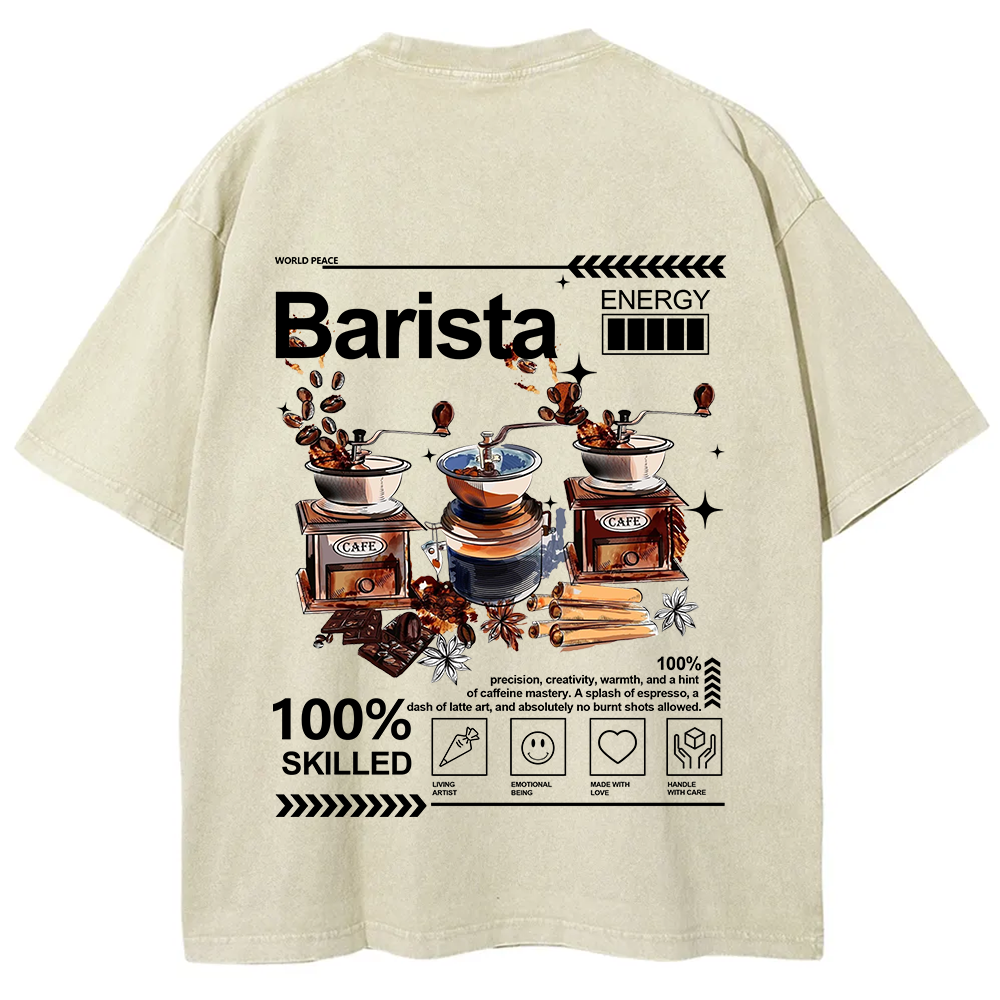 Barista Unisex Fit Washed T-Shirt