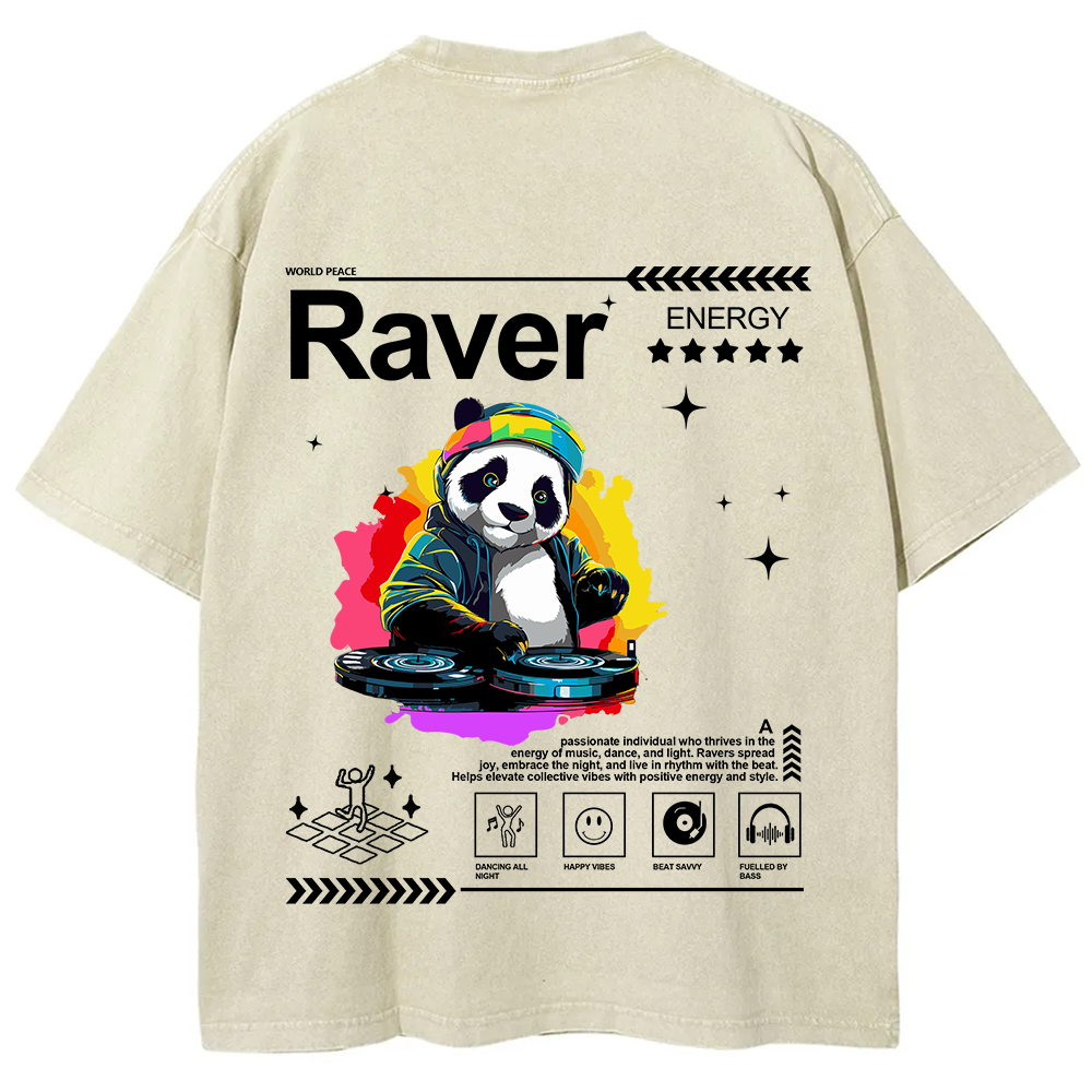 Raver Unisex Fit Washed T-Shirt