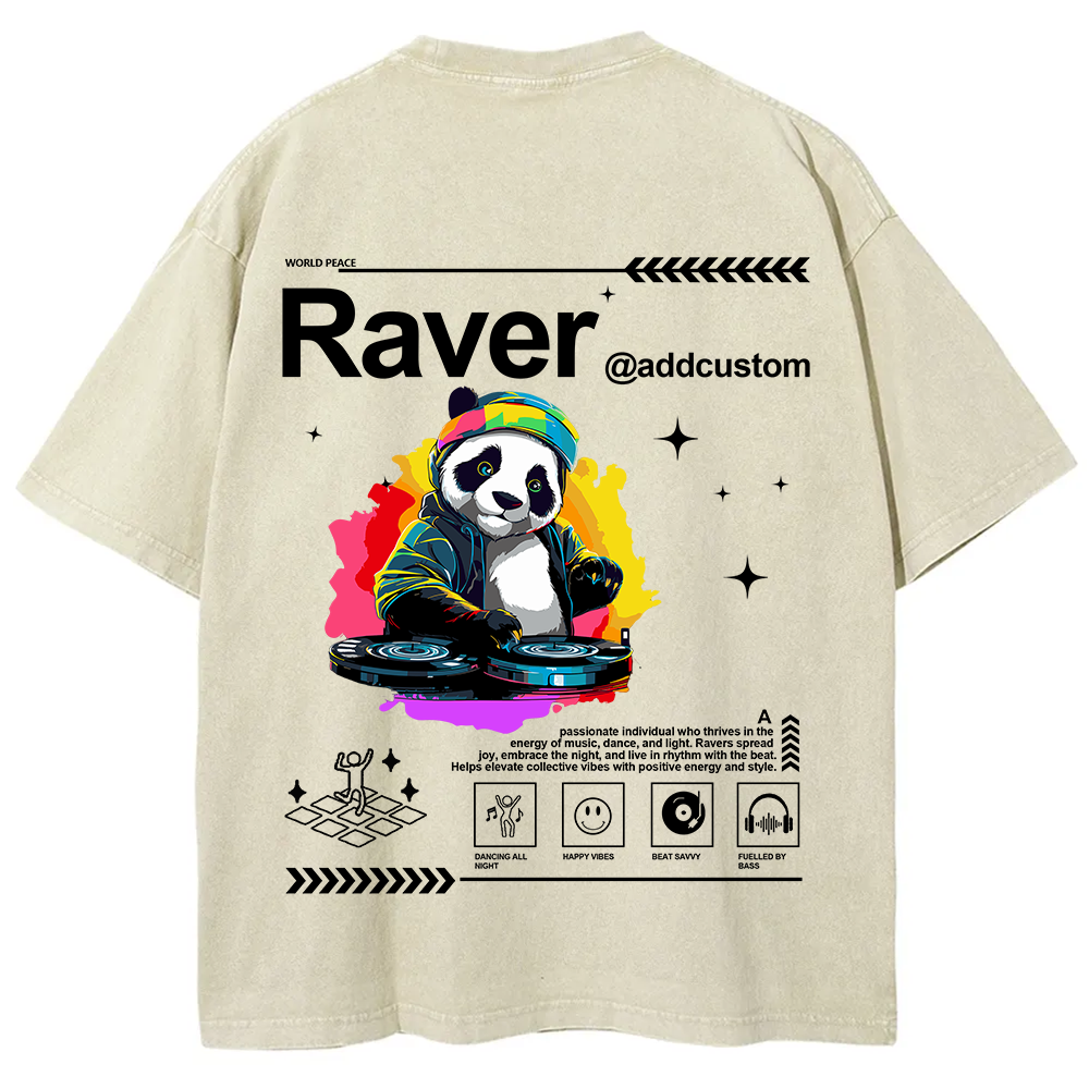 Addcustom Raver Unisex Fit Washed T-Shirt