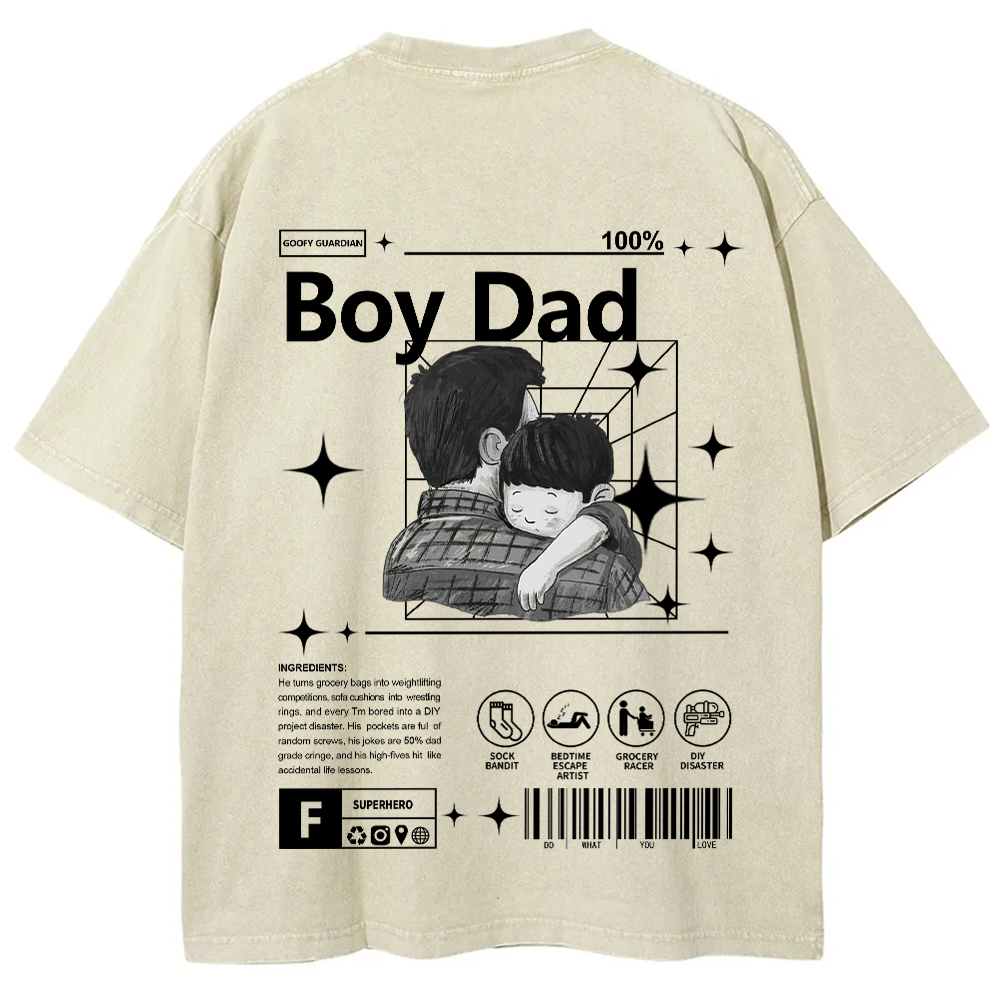 Boy Dad Unisex Fit Washed T-Shirt
