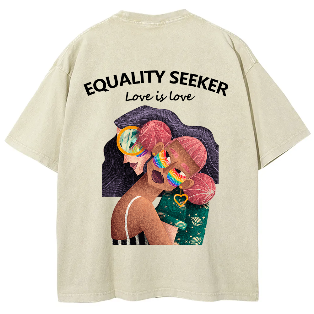 Equality Seeker Love Is Love Unisex Fit Washed T-Shirt