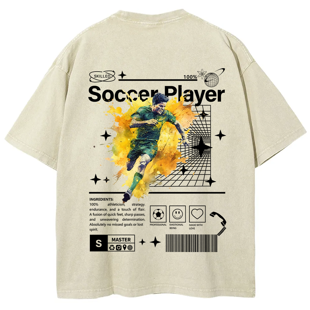 Soccer Player Unisex Fit Washed T-Shirt