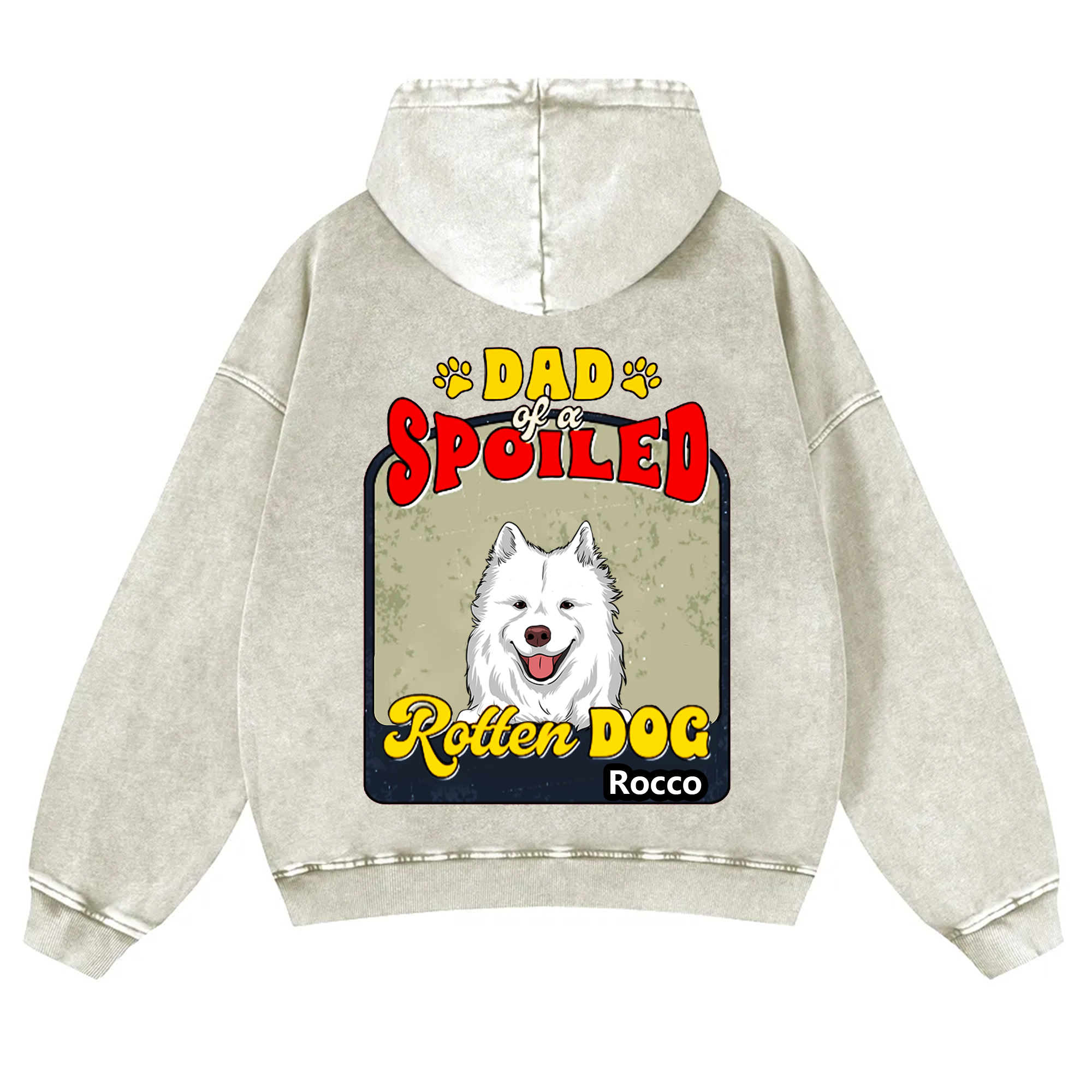 Spoiled Rotten Dog Named - Personalized Custom Unisex Washed Hoodie