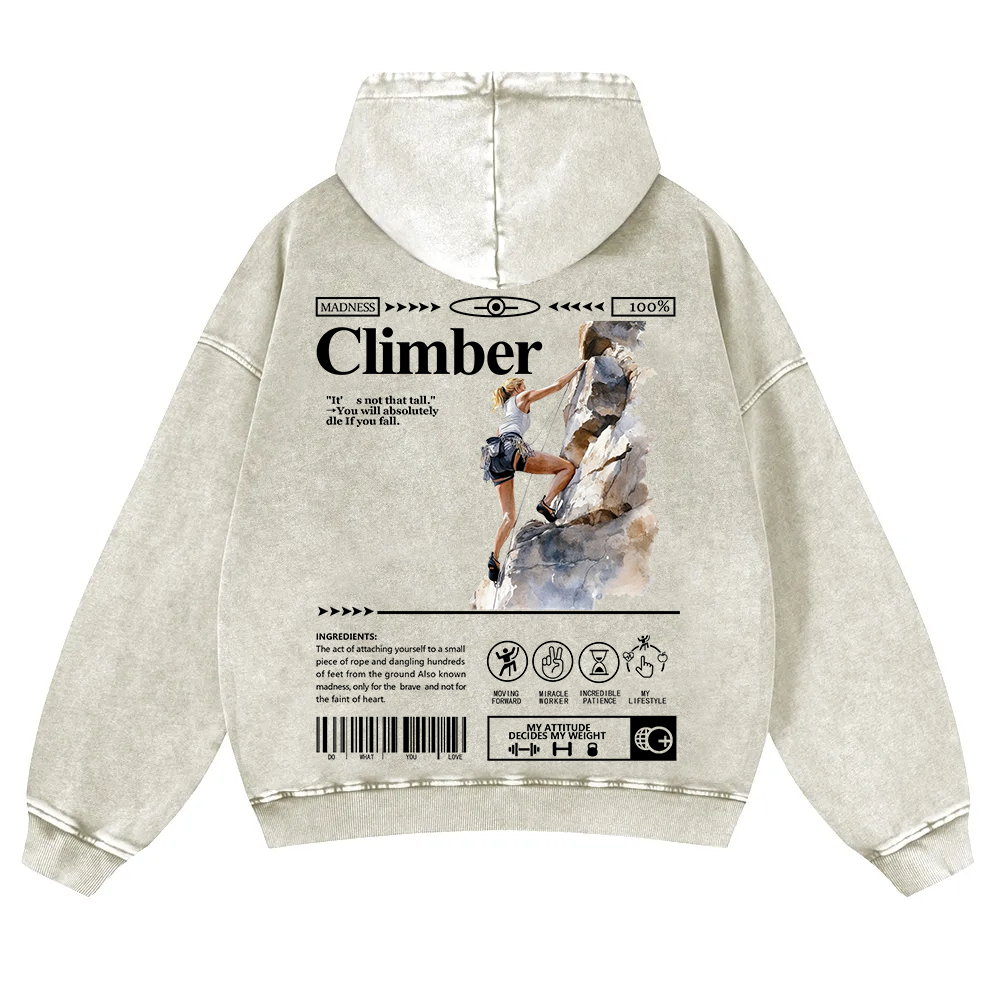 Climber Washed Hoodie wearishow