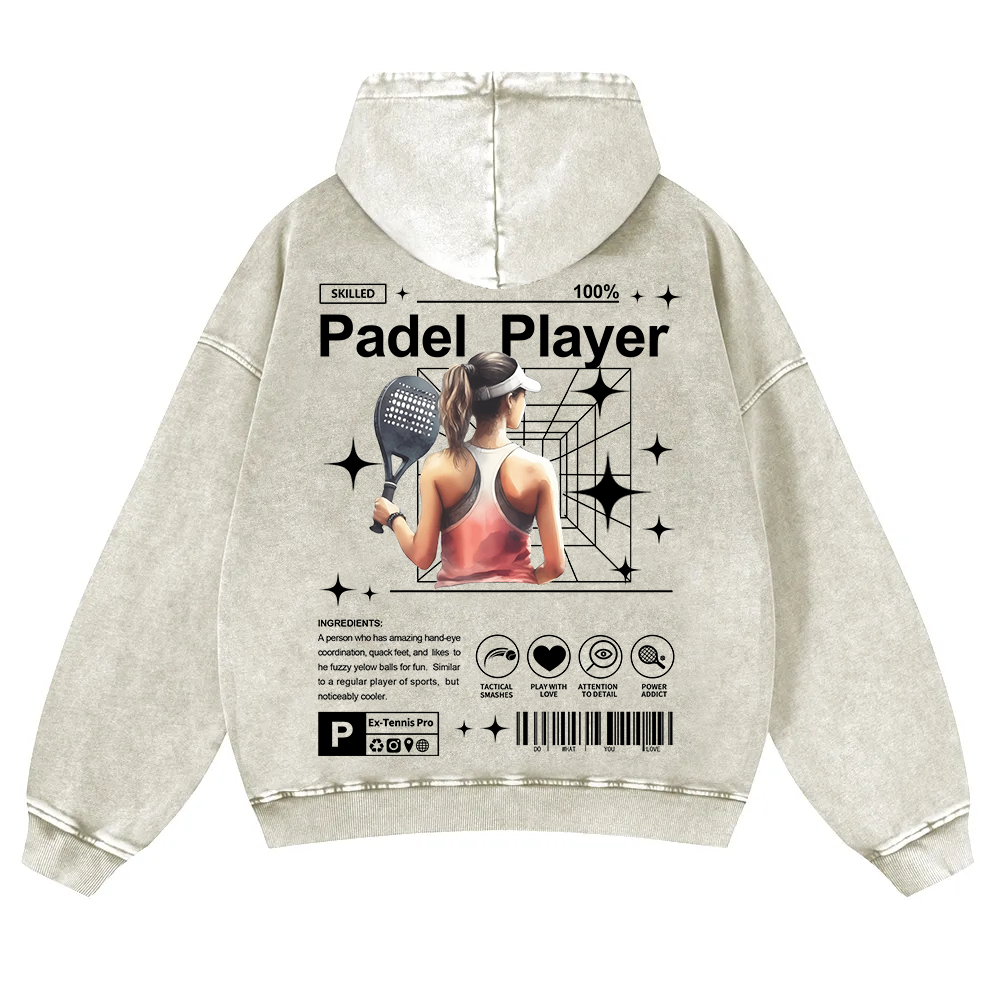 Padel Player Washed Hoodie wearishow